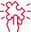 Hand holding a puzzle icon