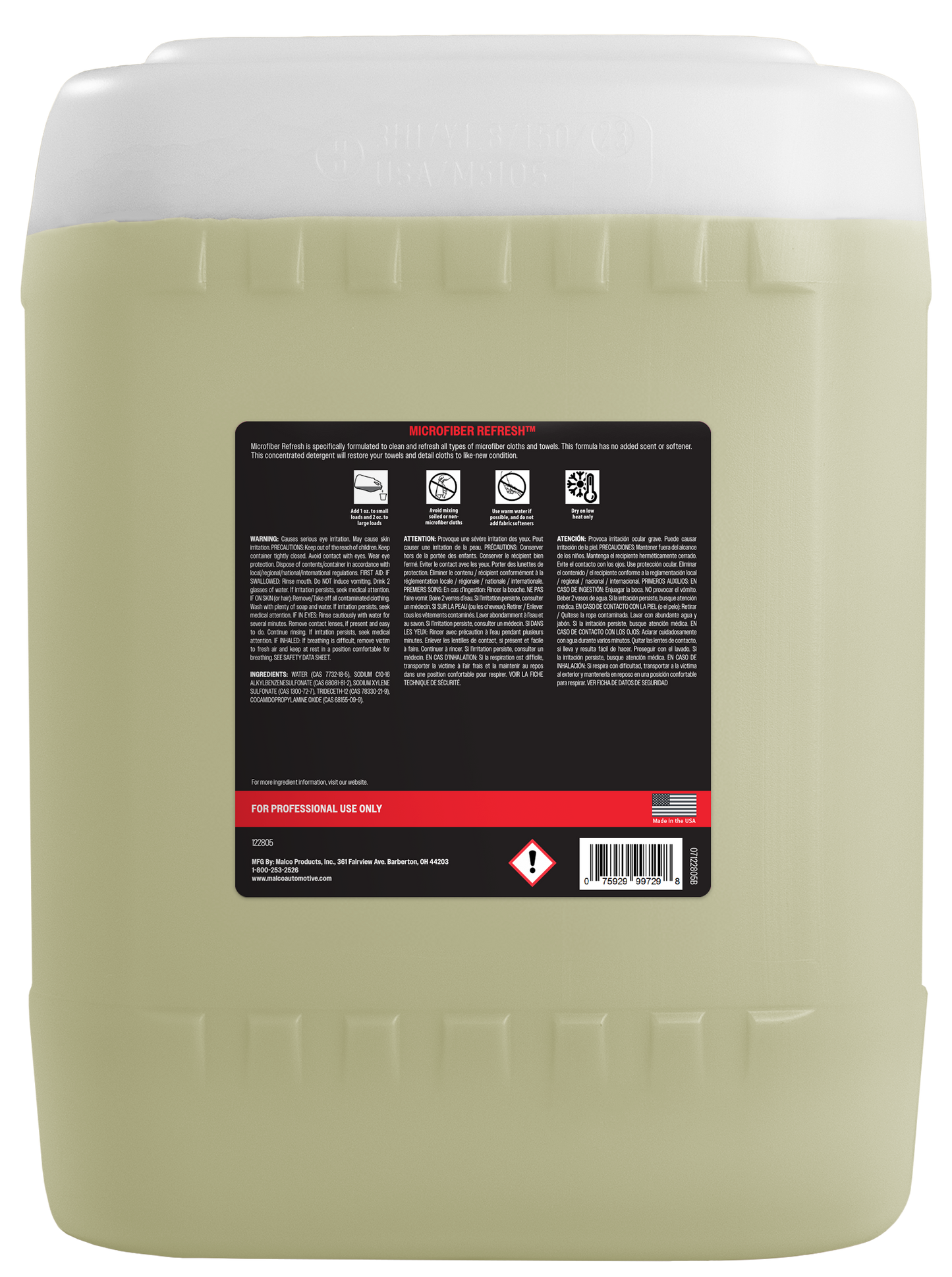 Malco Automotive Microfiber Refresh Concentrated Detergent