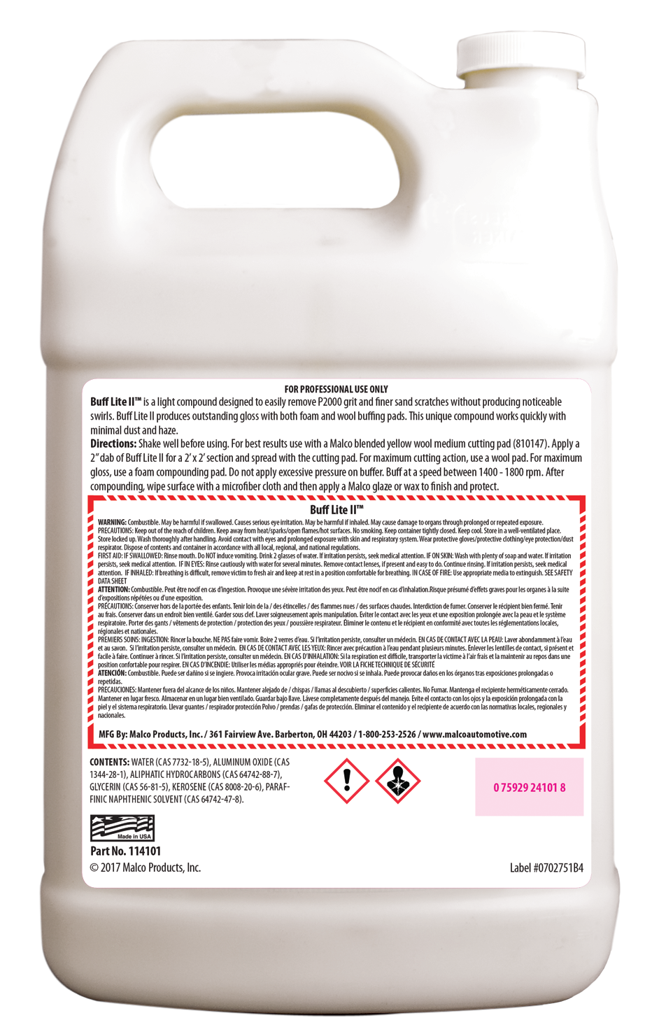 Malco Automotive Buff Lite Ii™ Finishing Creme