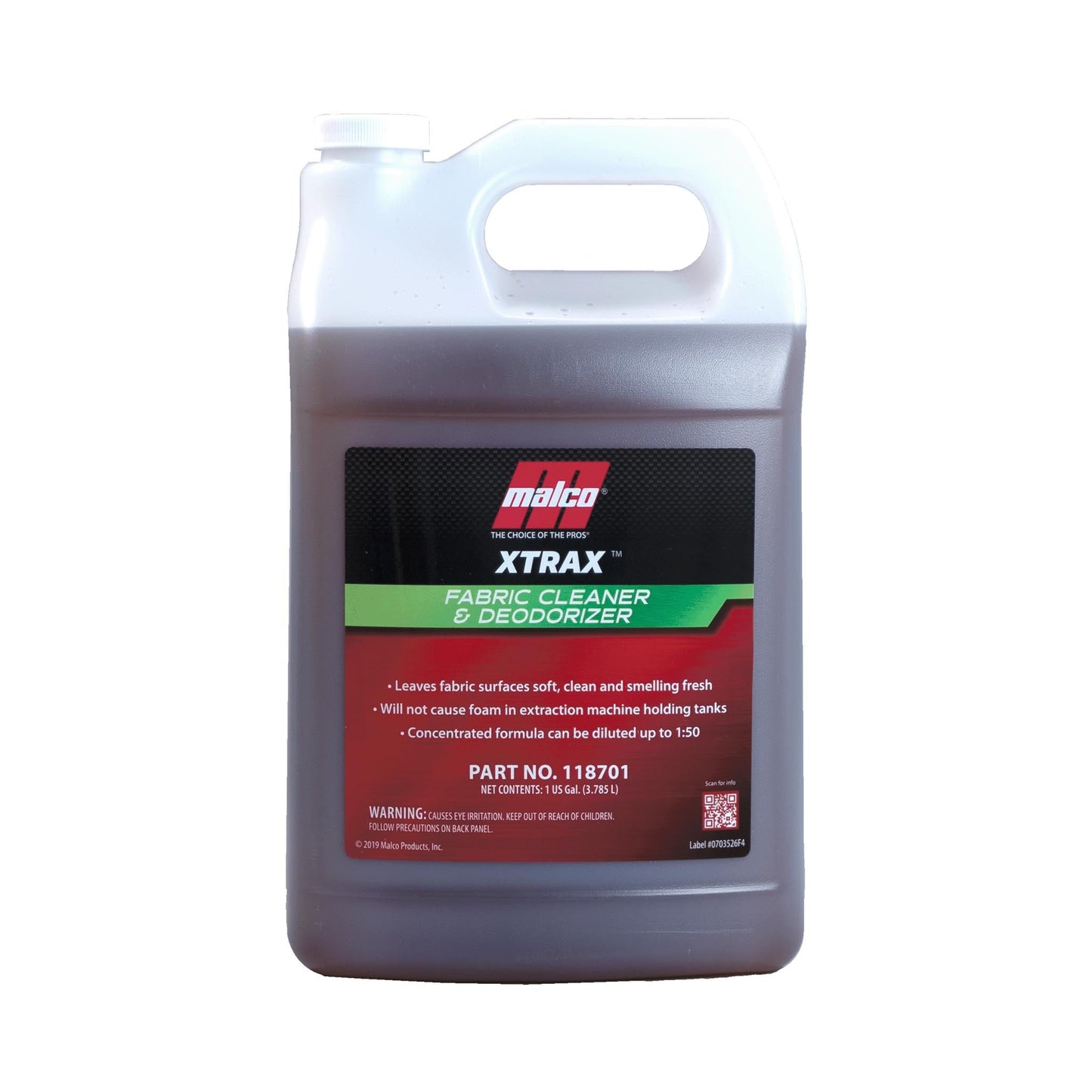 Malco Automotive 118701 Xtrax™ Liquid Fabric Cleaner & Deodorizer