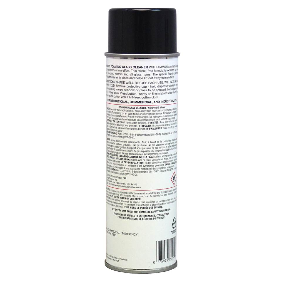 Malco Automotive DIST-ONLY-105520 Foaming Glass Cleaner - Aerosol