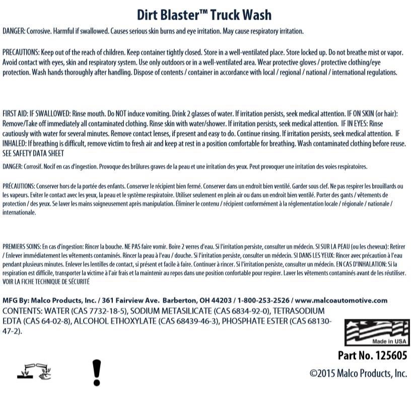 Malco Automotive DIST-ONLY-125605 Dirt Blaster Truck Wash
