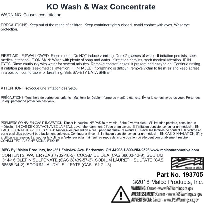 Malco Automotive Ko Wash & Wax
