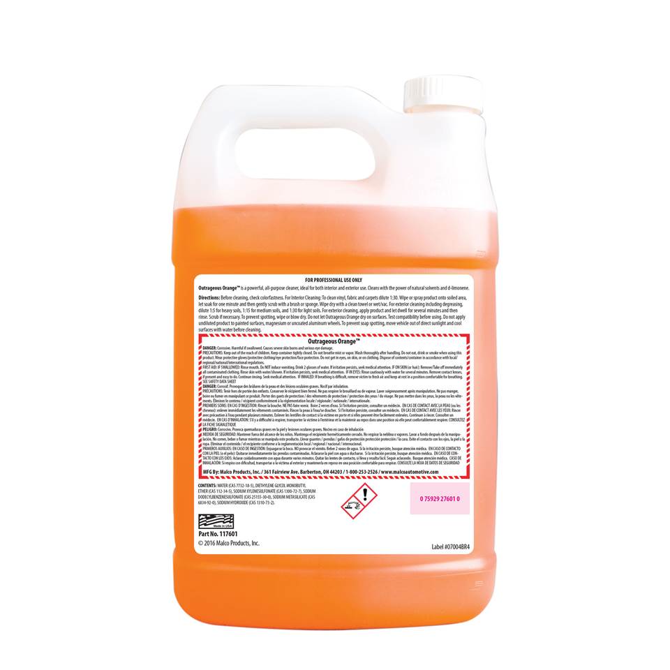 Malco Automotive Outrageous Orange™ All-purpose Cleaner Concentrate