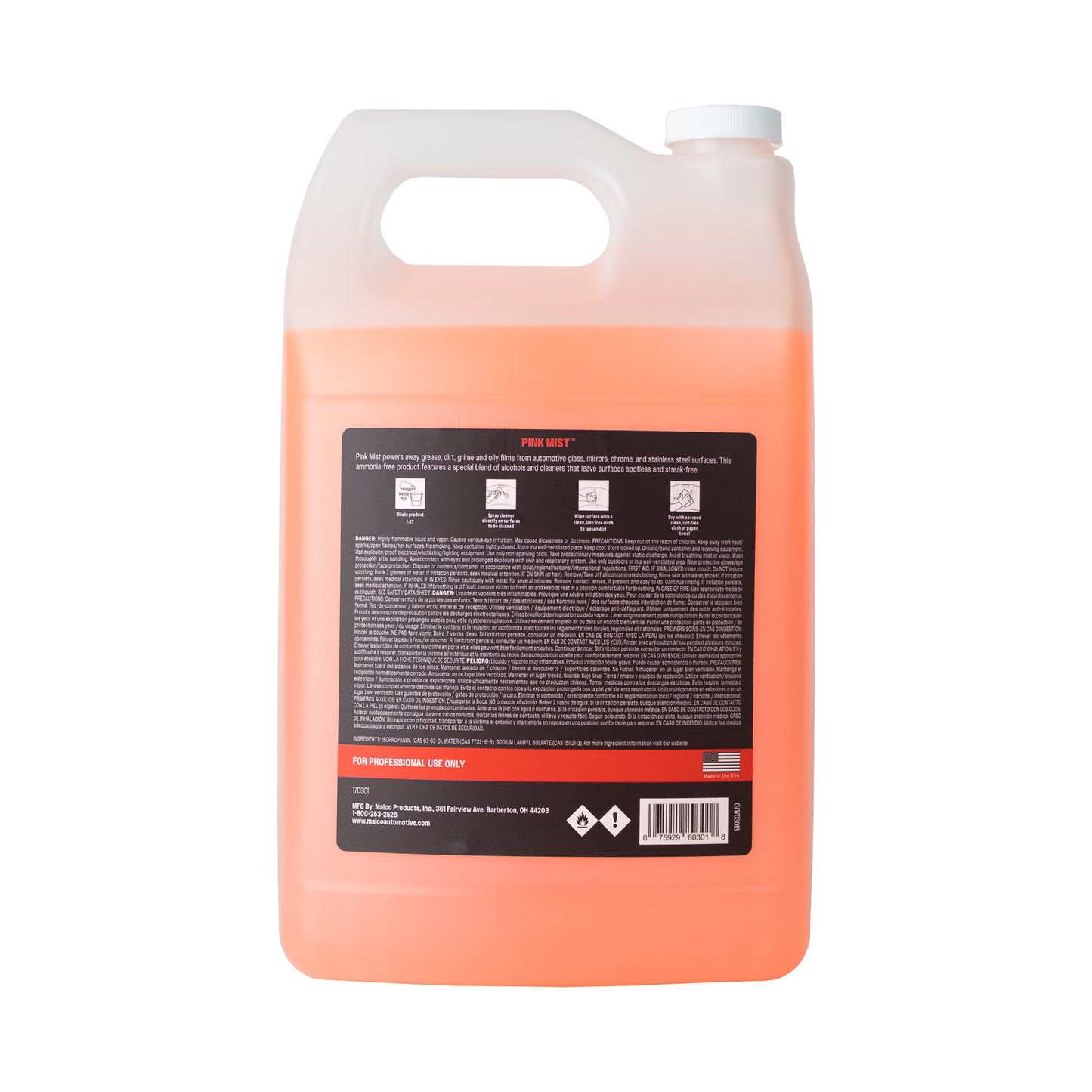 Malco Automotive Pink Mist™ Concentrated Glass Cleaner