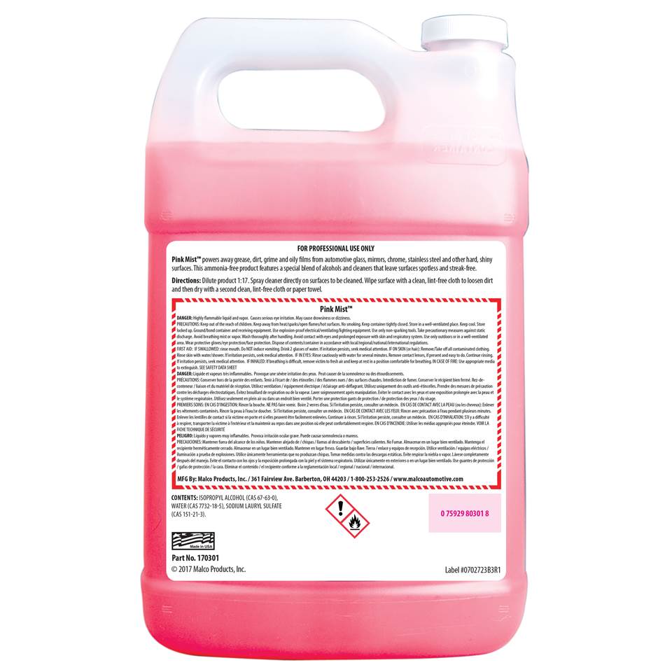 Malco Automotive Pink Mist™ Concentrated Glass Cleaner