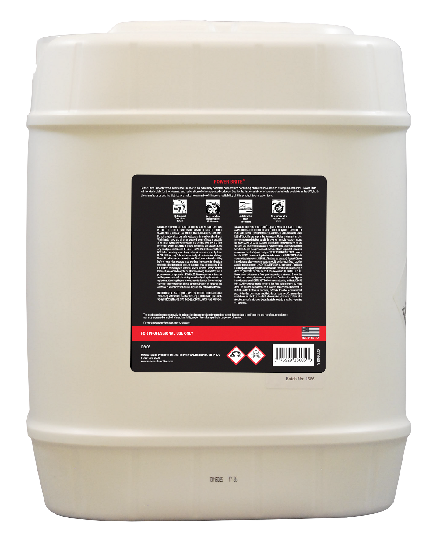 Malco Automotive Power Brite™ Concentrated Acid Wheel Cleaner