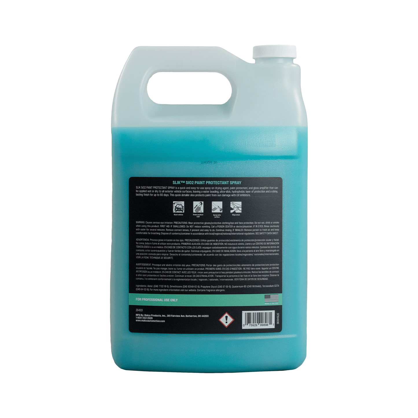 Malco Automotive Slik Sio2 Paint Protectant Spray