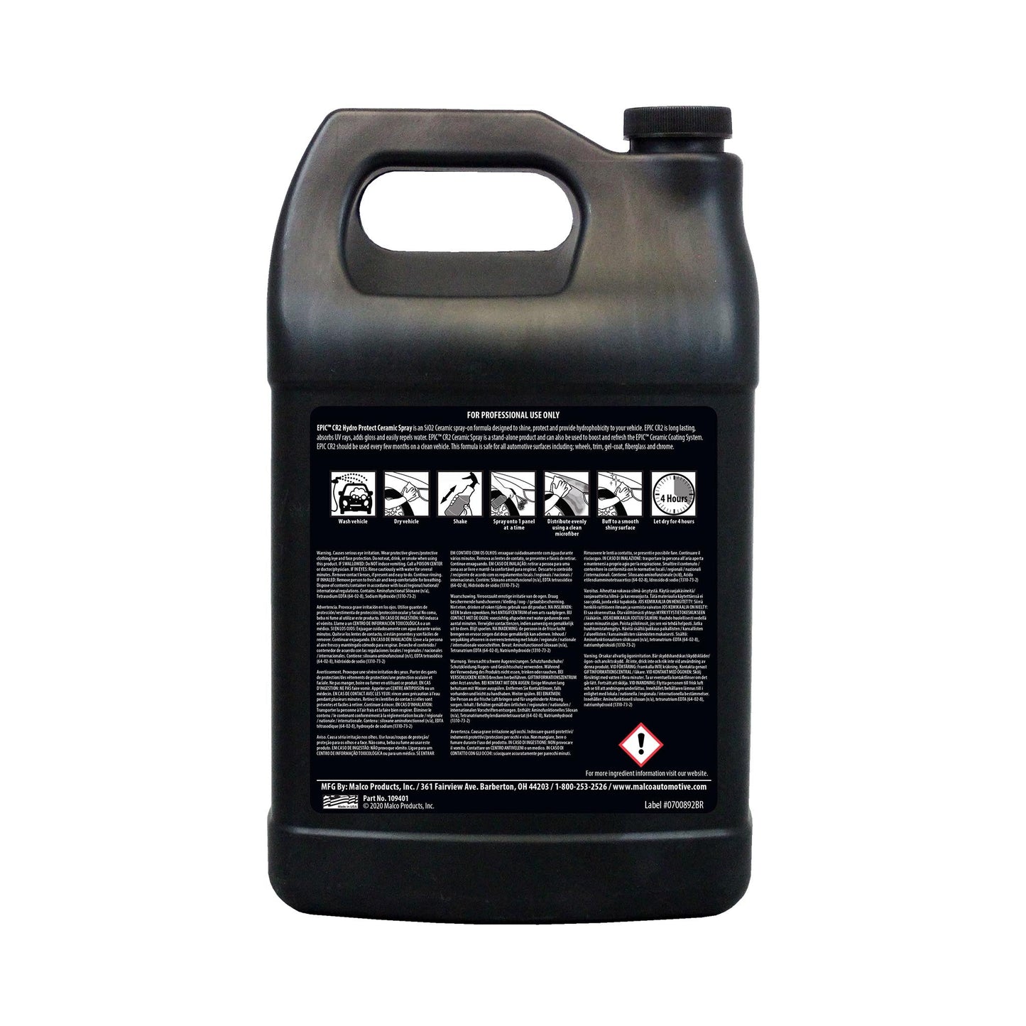 Malco Automotive Epic® Cr2 Hydro Protect Ceramic Spray