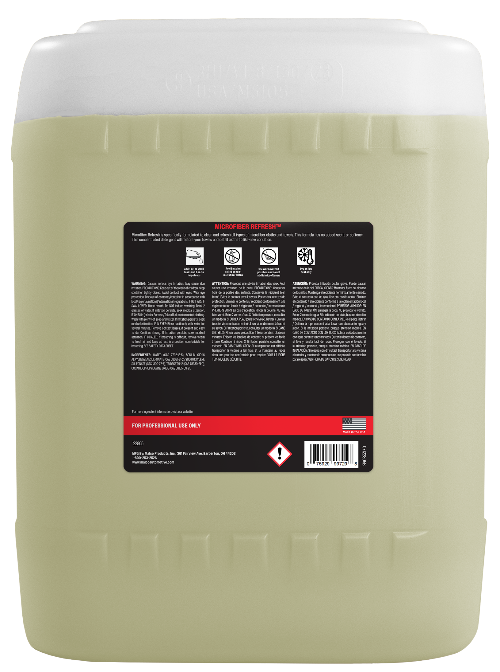 Malco Automotive Microfiber Refresh Concentrated Detergent