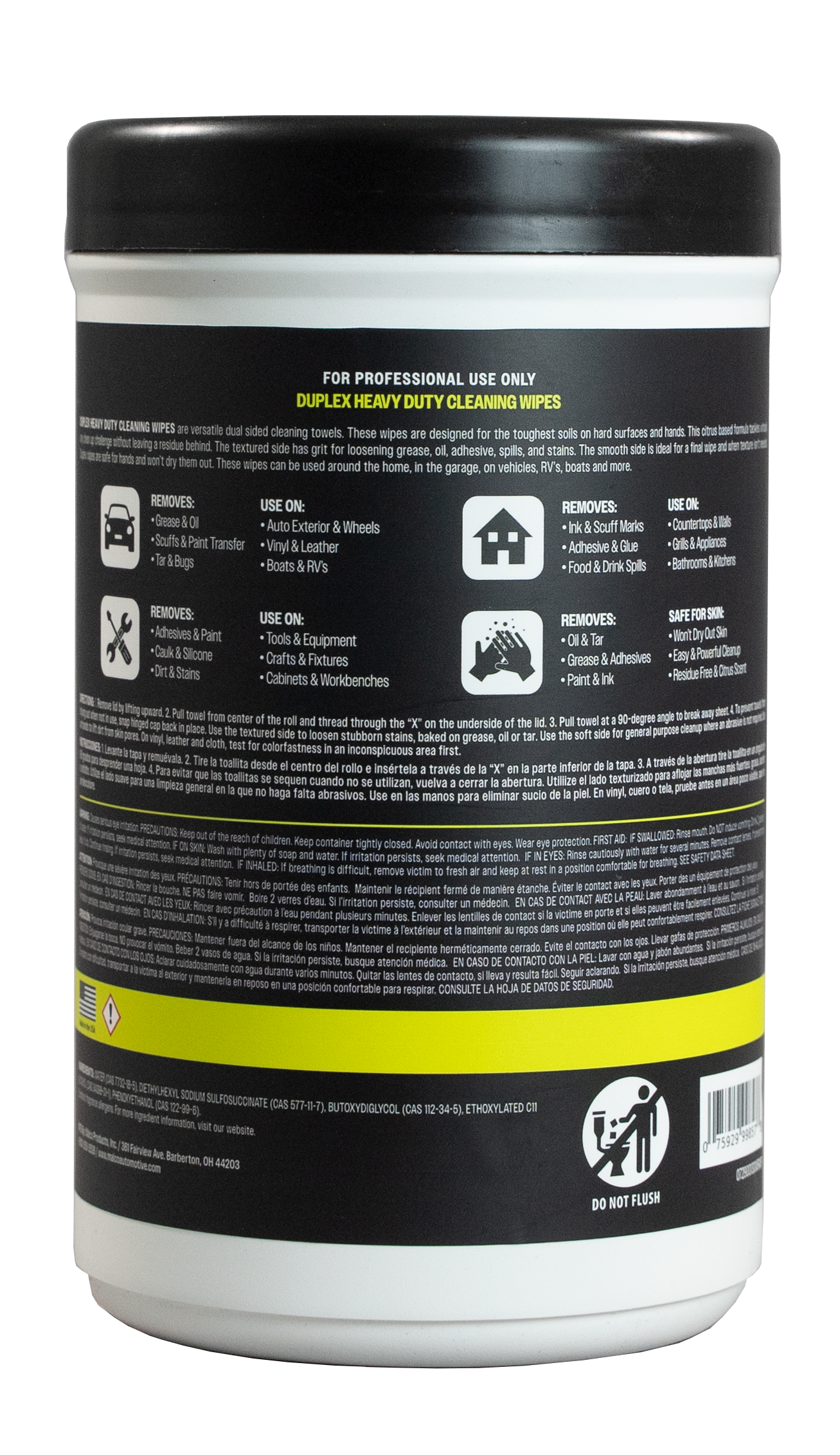 Malco Automotive 2900130 Duplex™ Heavy Duty Cleaning Wipes