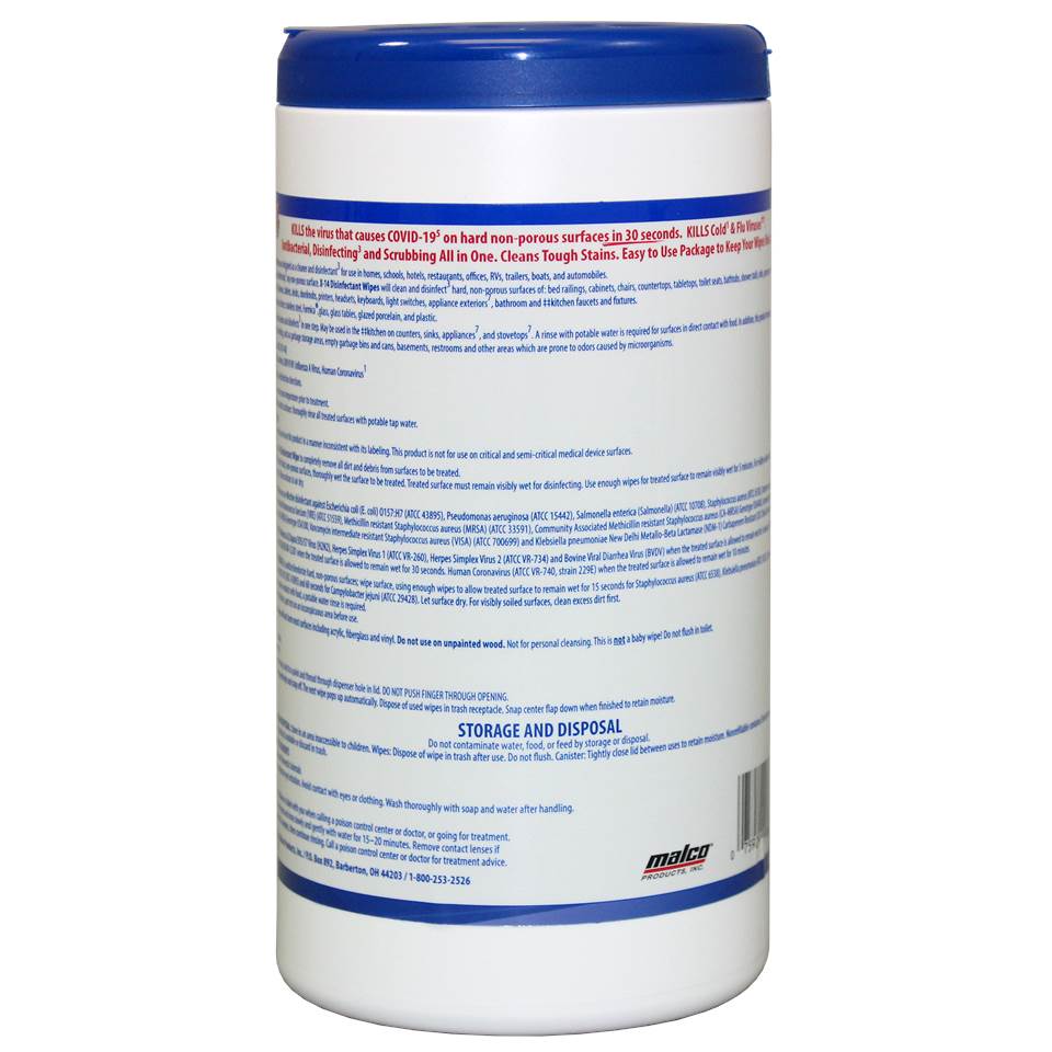 Malco Automotive 270075 X-14® Disinfectant Wipes