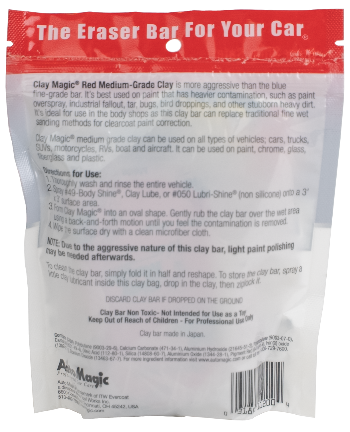 Malco Automotive CM1200 Clay Magic® Red Detailing Clay Bar - Medium Grade