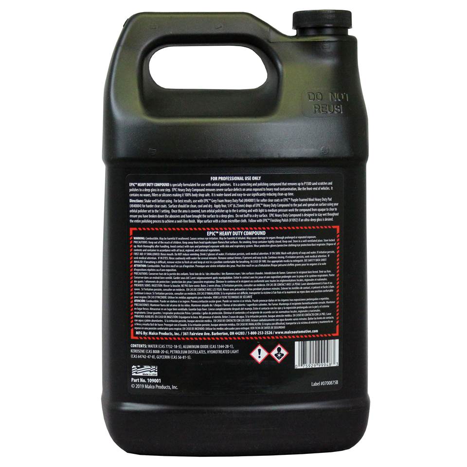 Epic Compound Epic® Heavy Duty Compound – Malco Automotive