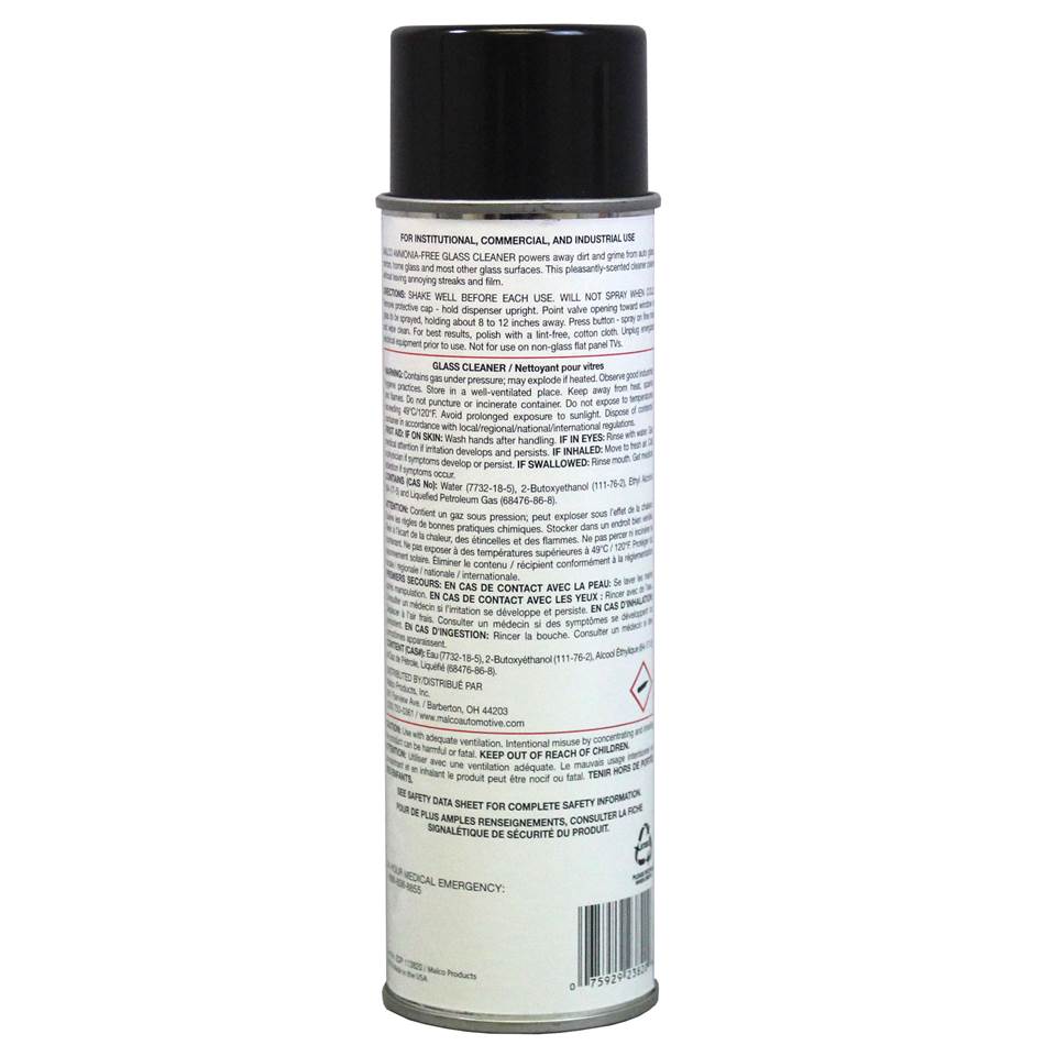 Malco Automotive DIST-ONLY-113820 Ammonia Free Glass Cleaner Aerosol