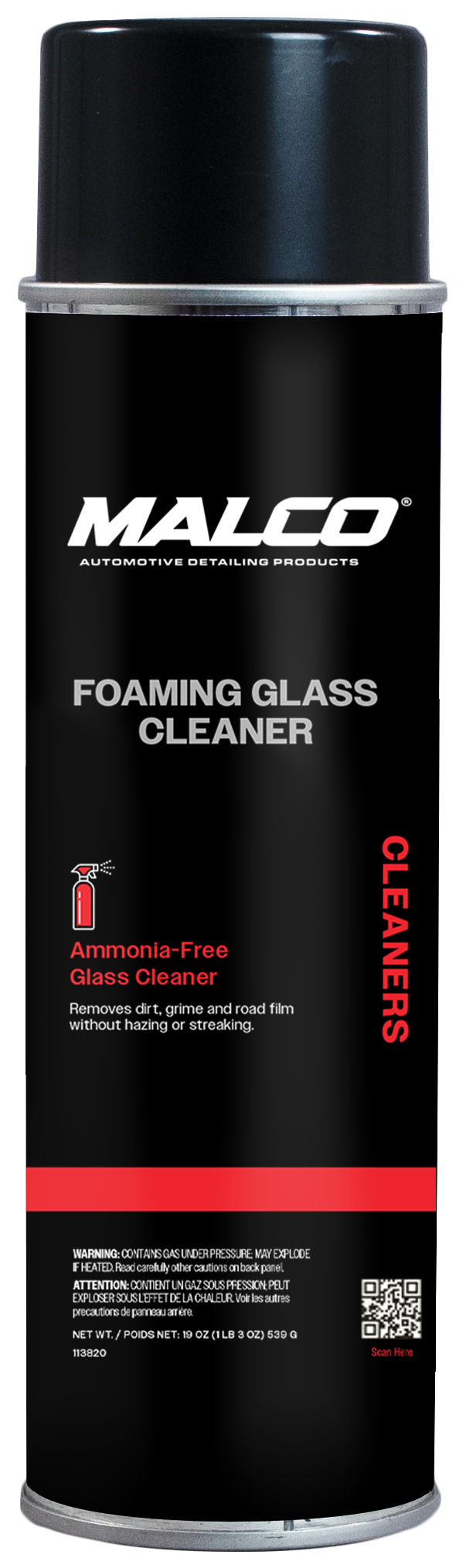 Malco Automotive DIST-ONLY-105520 Foaming Glass Cleaner - Aerosol