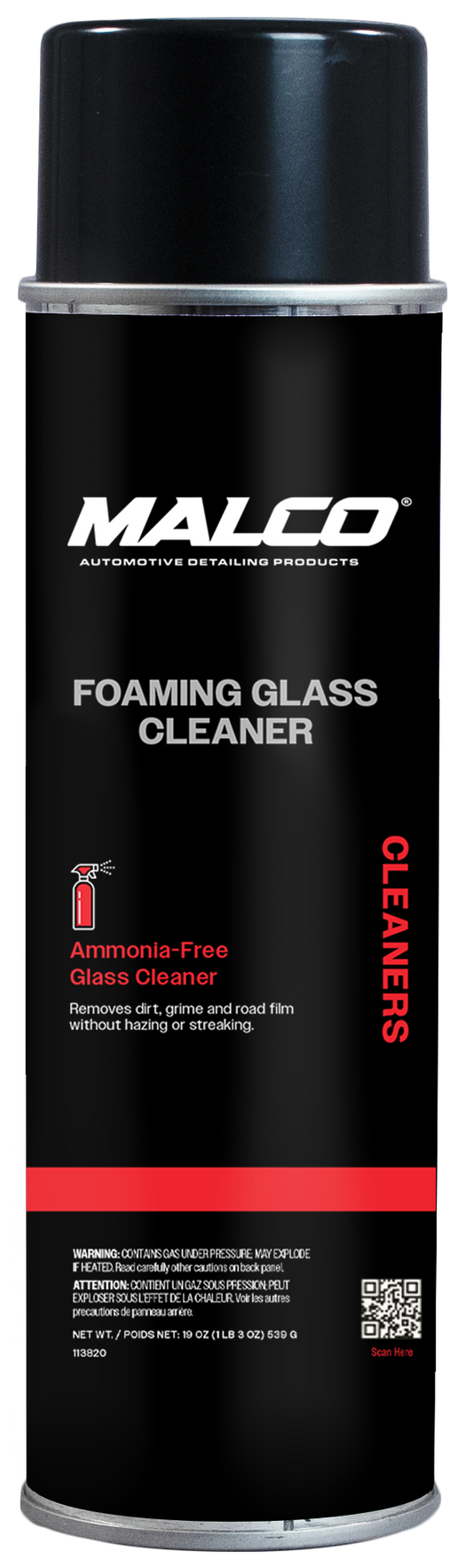 Malco Automotive DIST-ONLY-105520 Foaming Glass Cleaner - Aerosol