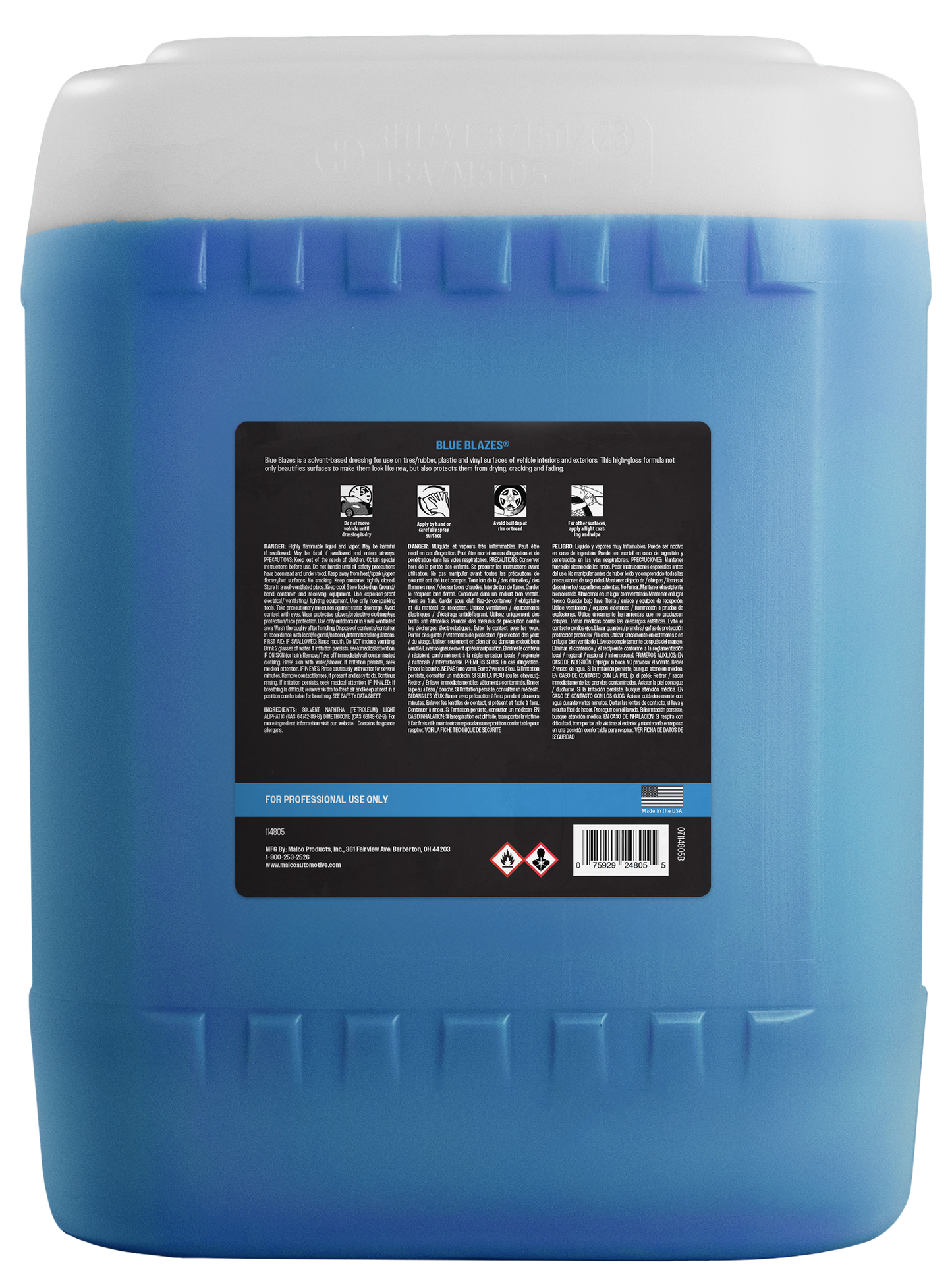 Malco Automotive DIST-ONLY-114805 Blue Blazes® All-purpose Premium Dressing - Non Voc