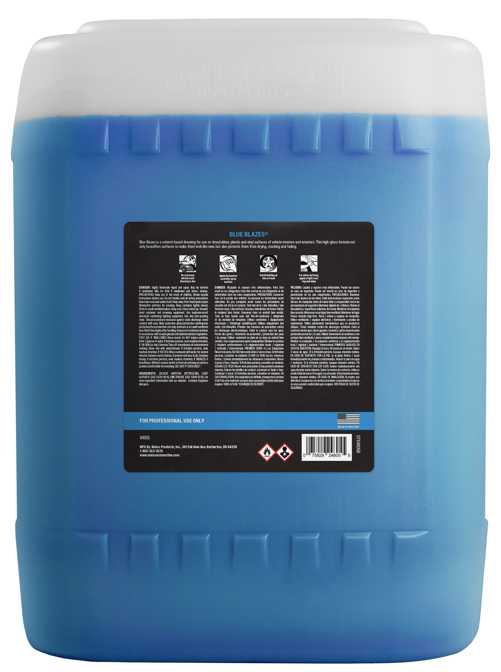 Malco Automotive DIST-ONLY-114805 Blue Blazes® All-purpose Premium Dressing - Non Voc