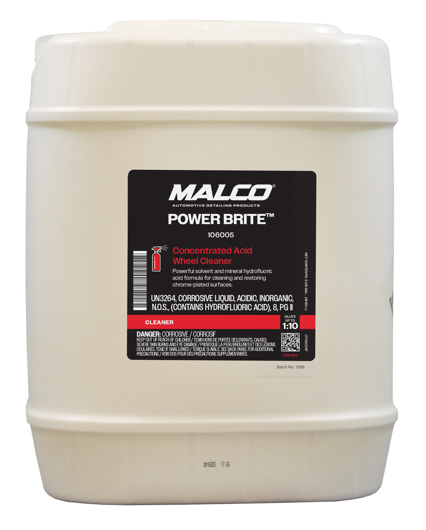 Malco Automotive DIST-ONLY-106005 Power Brite™ Concentrated Acid Wheel Cleaner