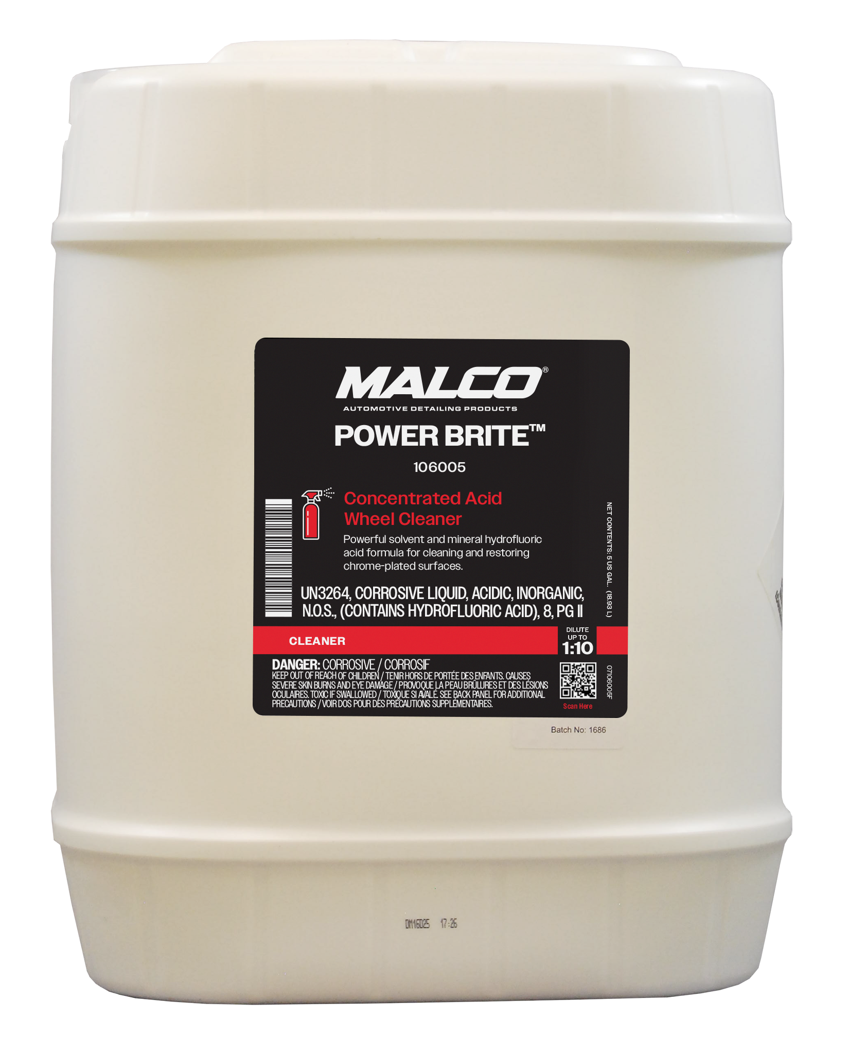 Malco Automotive DIST-ONLY-106005 Power Brite™ Concentrated Acid Wheel Cleaner