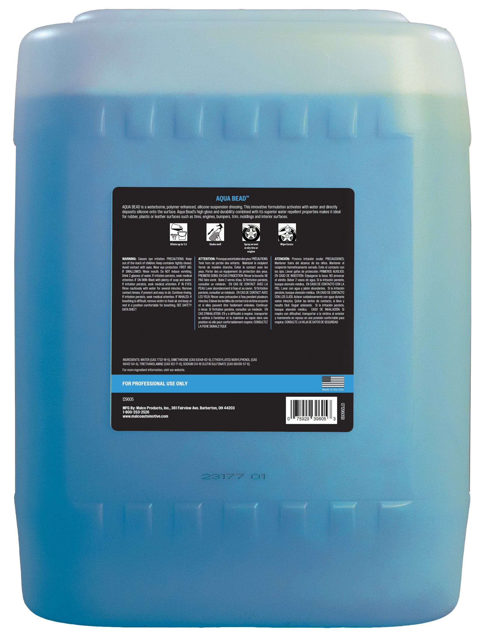 Malco Automotive Aqua Bead™ Silicone Suspension Dressing