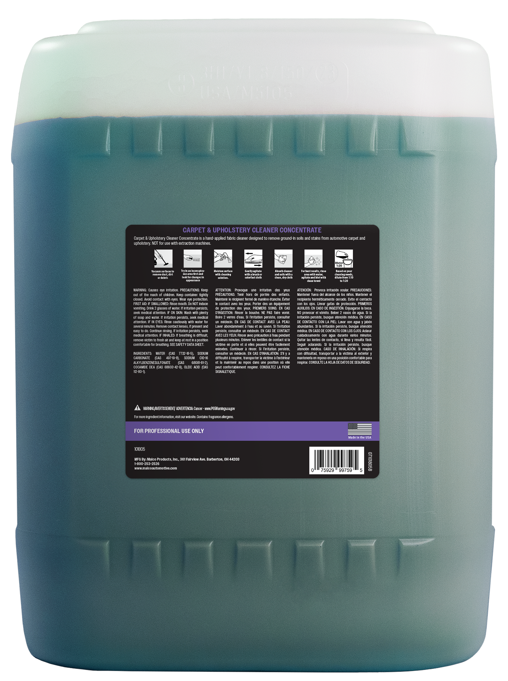 Malco Automotive Carpet & Upholstery Cleaner Concentrate