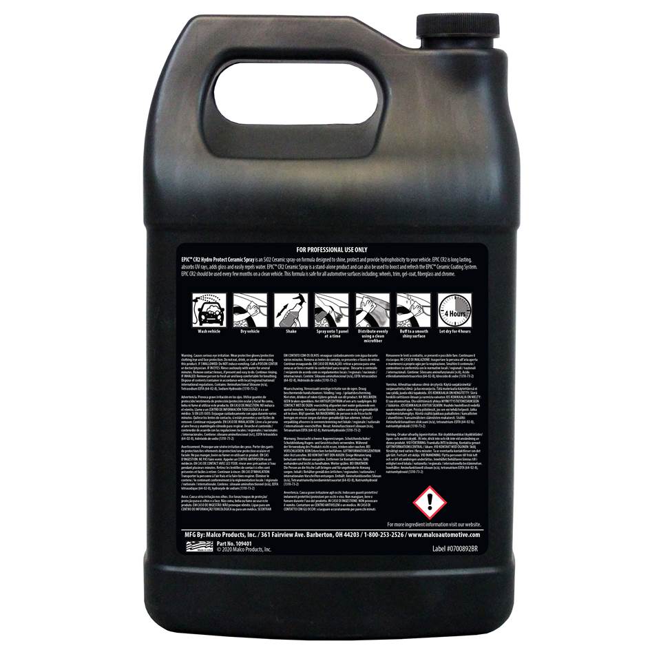 Malco Automotive Epic® Cr2 Hydro Protect Ceramic Spray