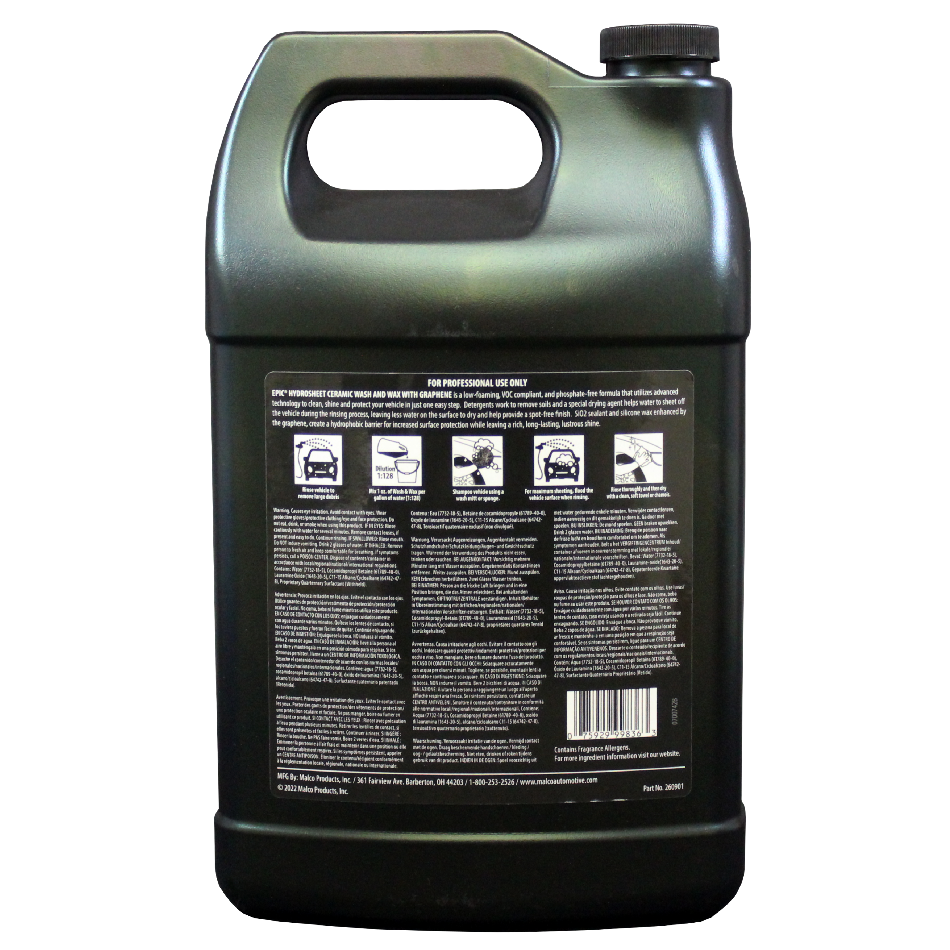 Malco Automotive Epic® Shield™+ Sio2 Waterless Wash & Wax With Graphene