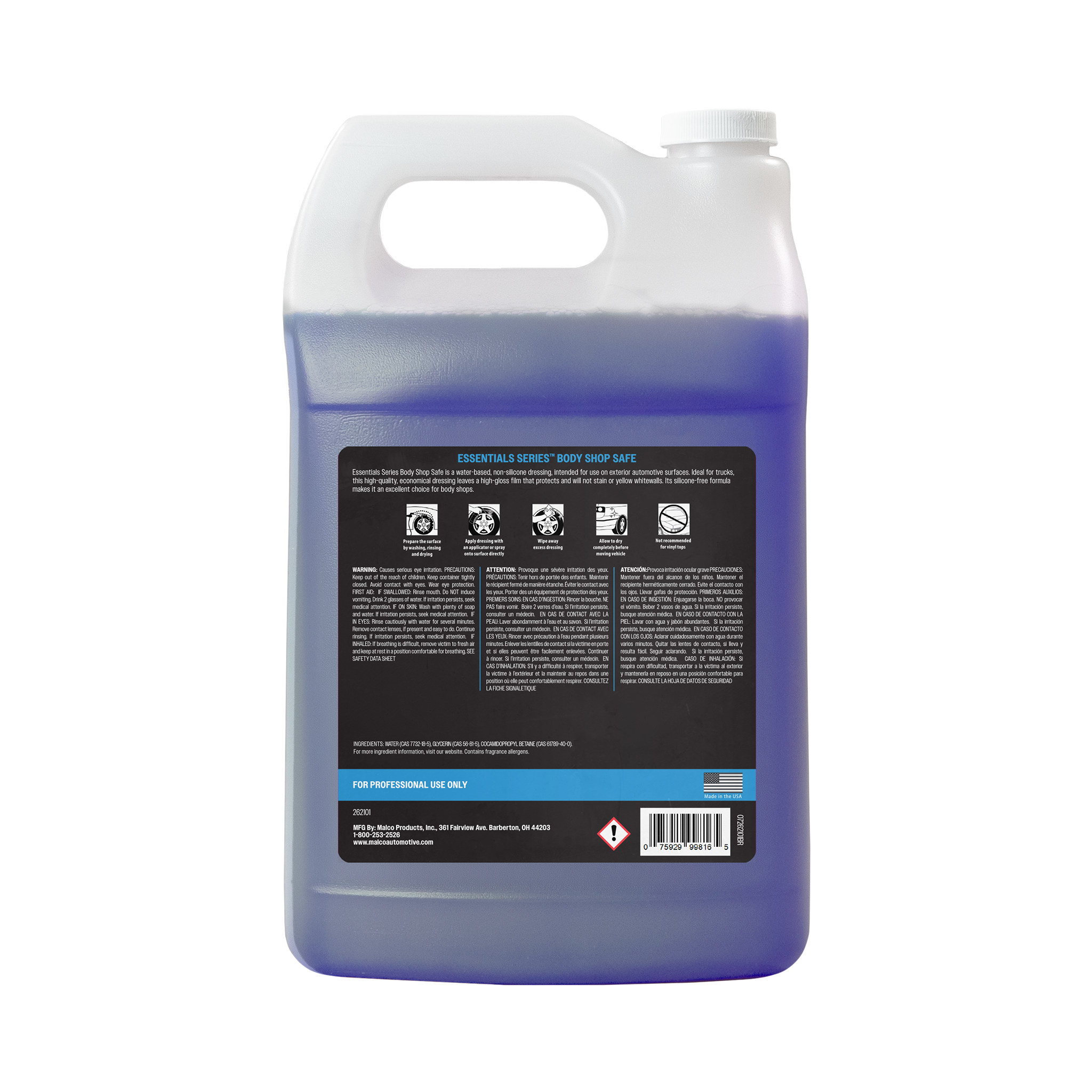 Malco Automotive Essentials Series™ Body Shop Safe Dressing
