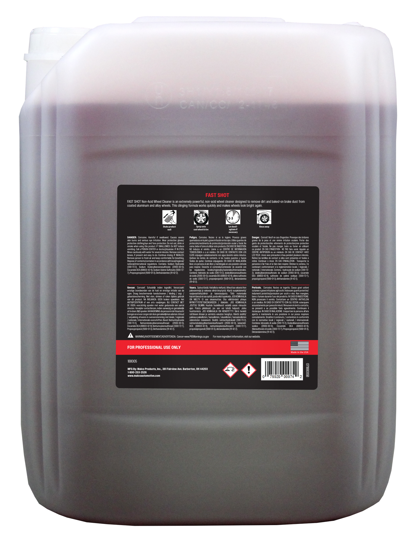 Malco Automotive Fast Shot Wheel & Tire Cleaner Non-acid Formula