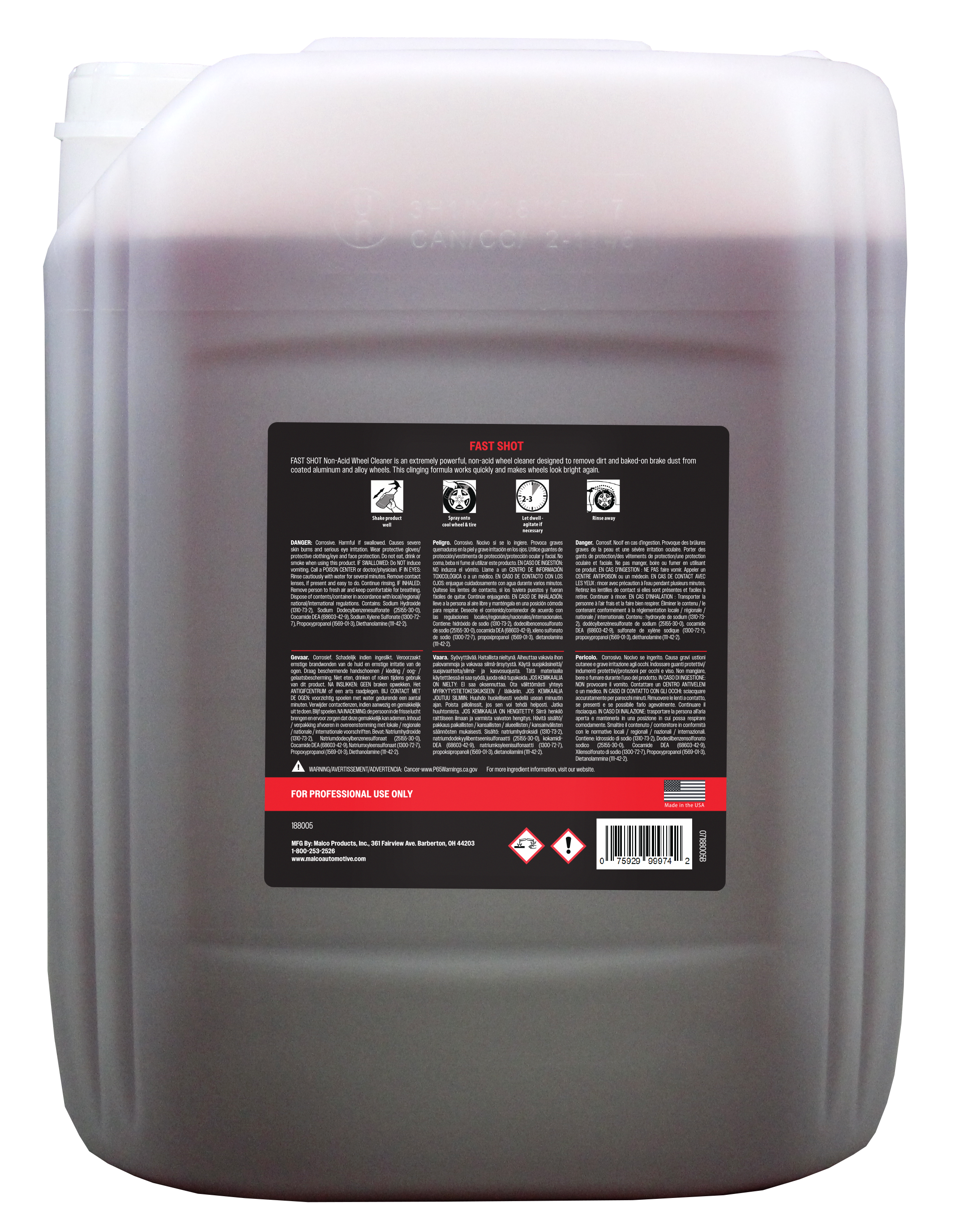 Malco Automotive Fast Shot Wheel & Tire Cleaner Non-acid Formula