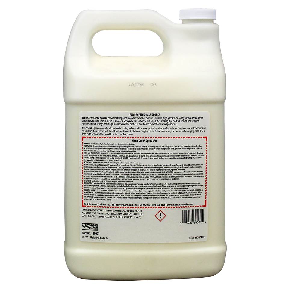 Malco Automotive Nanocare® Spray Wax