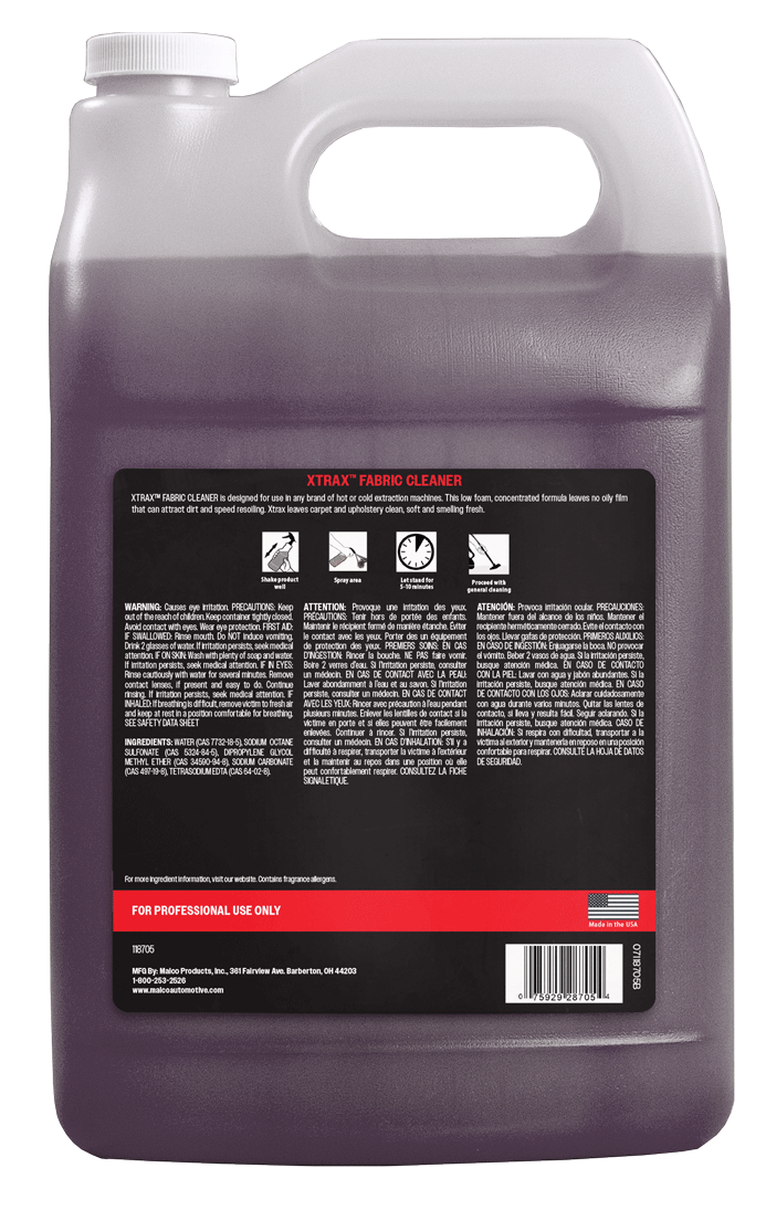 Malco Automotive Xtrax™ Liquid Fabric Cleaner & Deodorizer