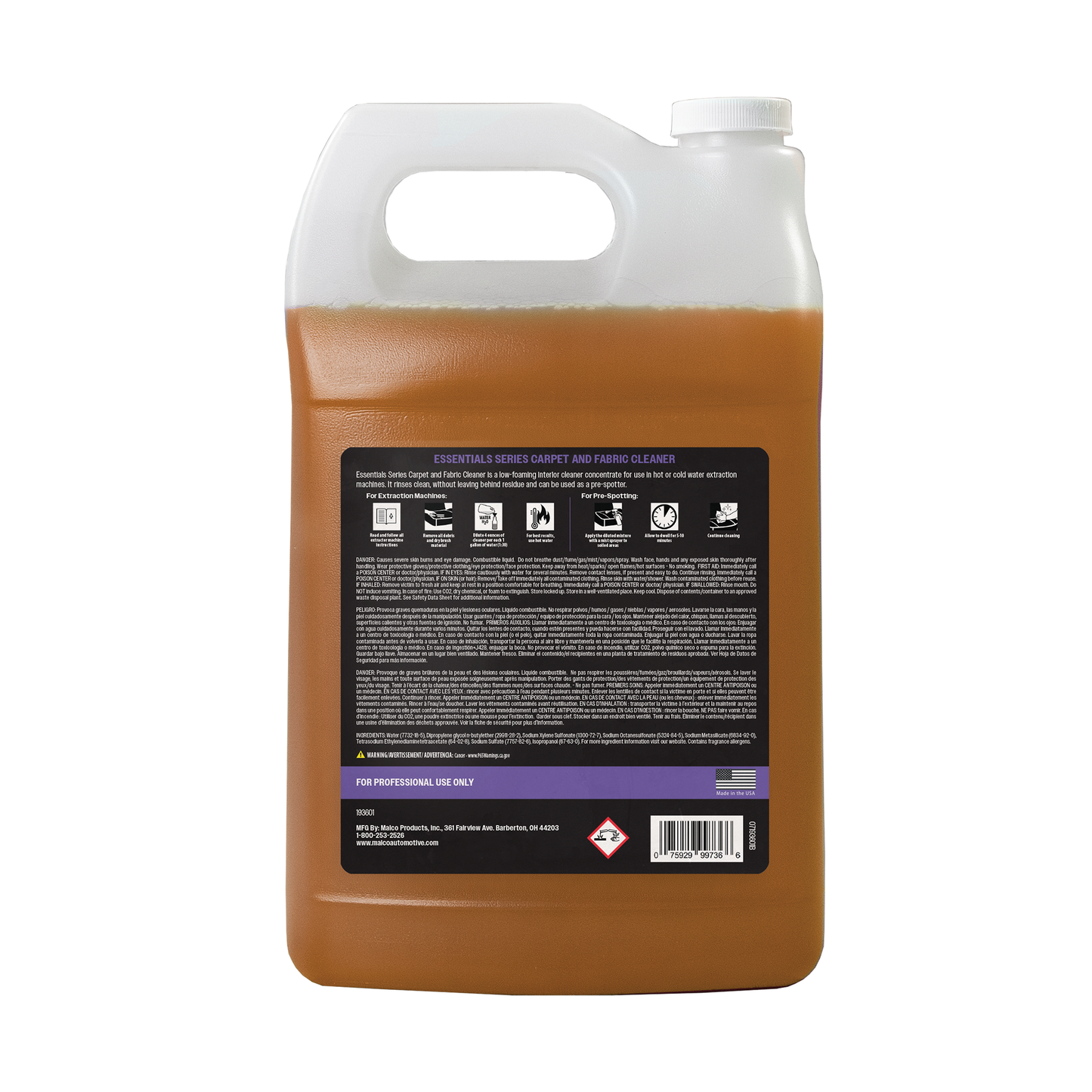 Malco Automotive Essentials Series Carpet And Fabric Cleaner