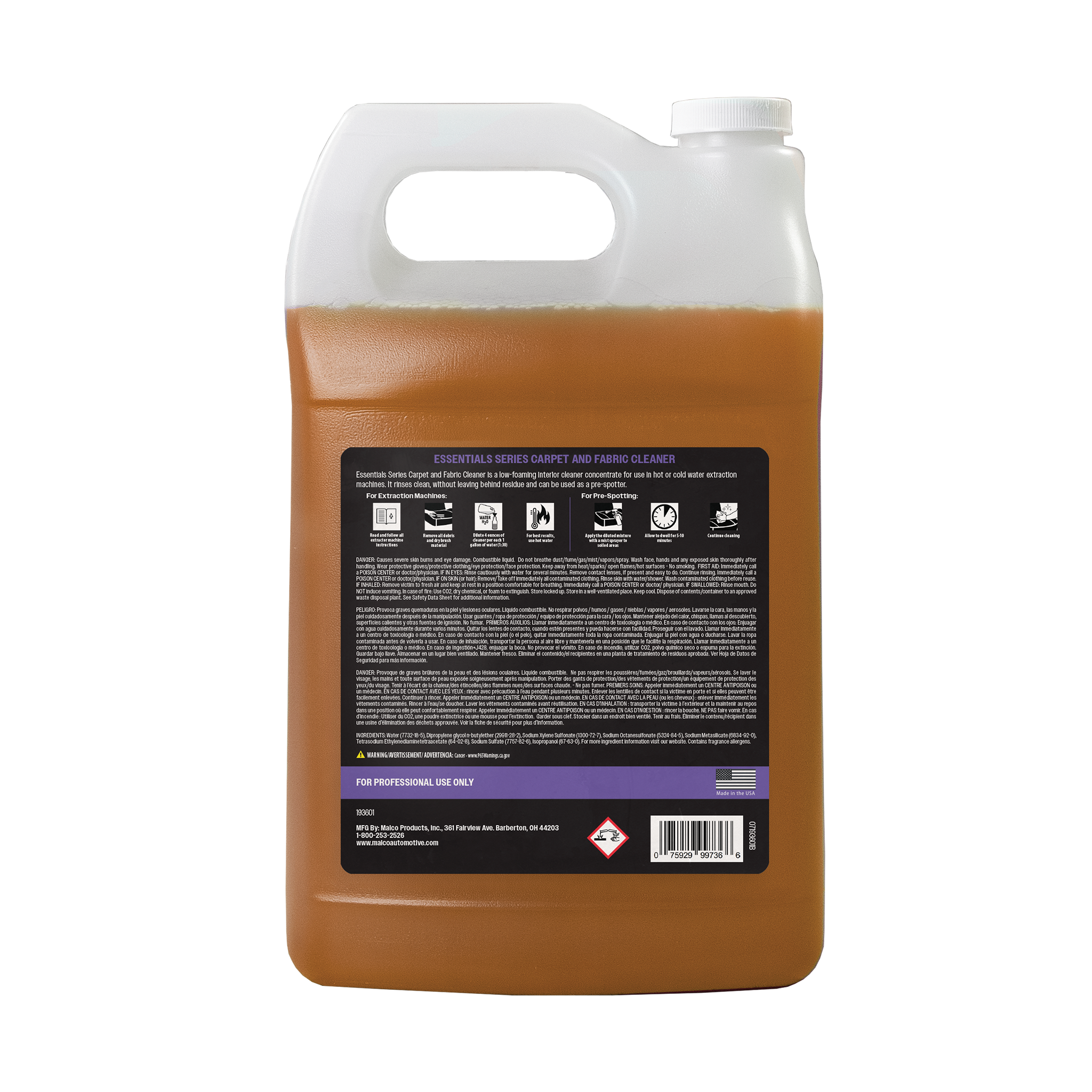 Malco Automotive Essentials Series Carpet And Fabric Cleaner