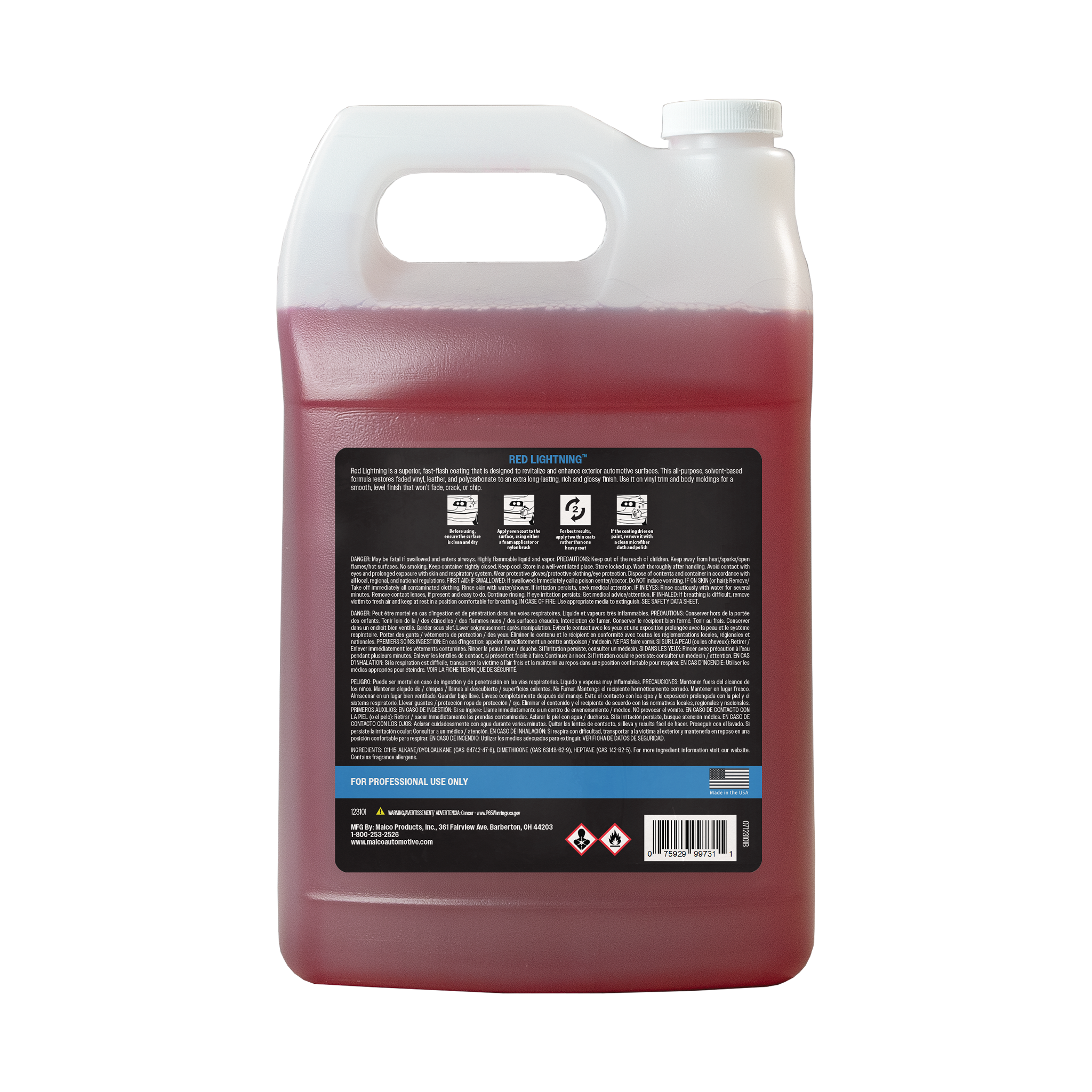 Malco Automotive Red Lightning ™ Vinyl Coating